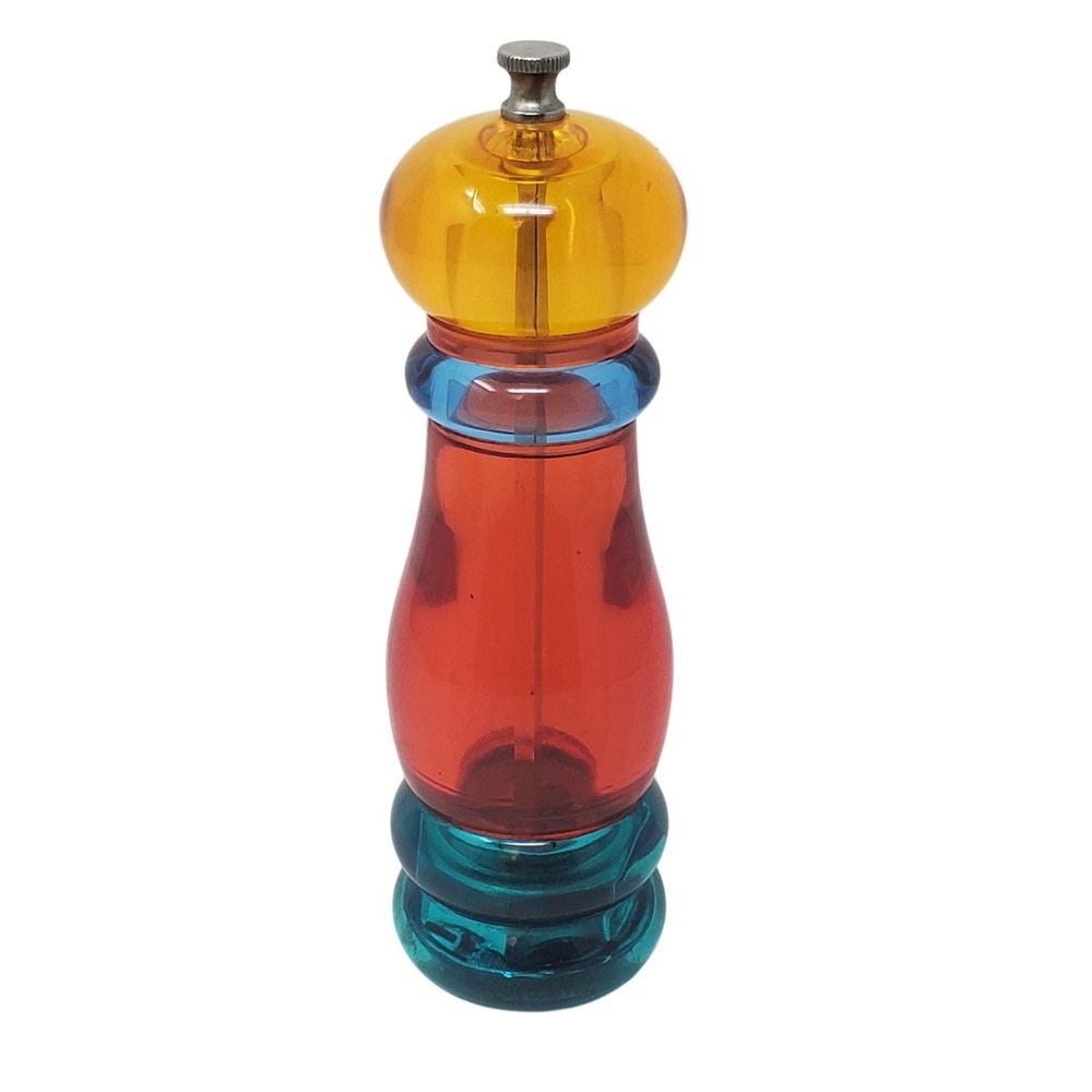 Vintage Olde Thompson 7in Acrylic Rainbow PEPPER Mill Grinder Vintage